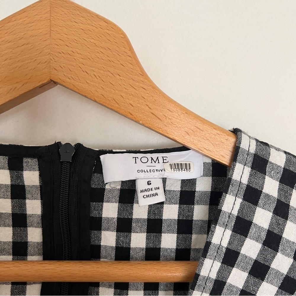 TOME Gingham Ruffle Hem Dress - Picture 3 of 12